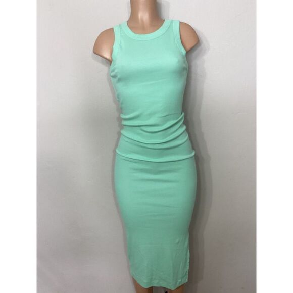 New. Michael Stars pale mint green midi dress with slit. Normally $119 - Picture 6 of 11